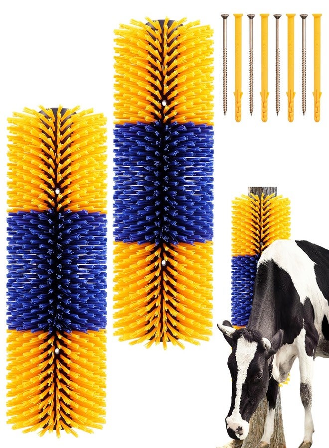 LeadGoods 2PCS Livestock Scratch Brush with 4 Screws - Grooming Brushes for Horse, Goat, Cow, Pig - Cattle Supplies with Back Scratcher - Image 1
